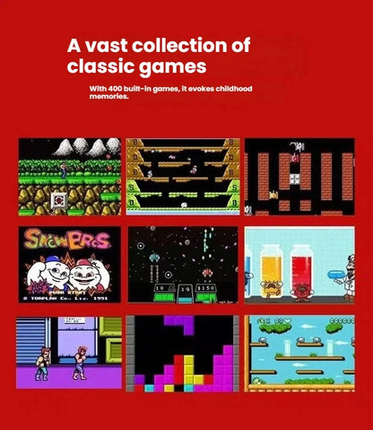 Retro Classic Handheld Game Console 400 Games Rechargeable Portable Mini Game Player Support TV Connection Kids Birthday Gift Good Vibrations
