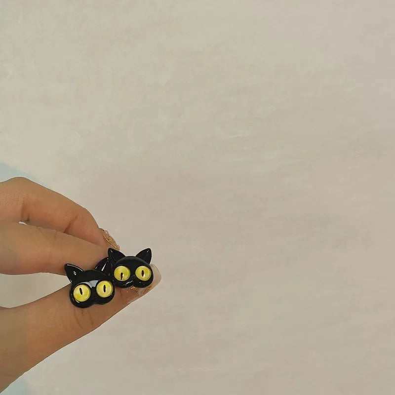 Kiss Jewelry Halloween Little Monster Wing Bat Eye Stud Earrings Women Cute Animal Eye Punk Earring Girls Y2K Brincos Party Gift Good Vibrations