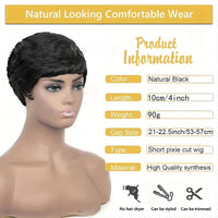 Synthetic Short Pixie Cut Wigs For Women Pixie Cut Short Wavy Layered Wigs Black Wavy Wigs Short Wigs Pixie Cut Wigs For Women Good Vibrations
