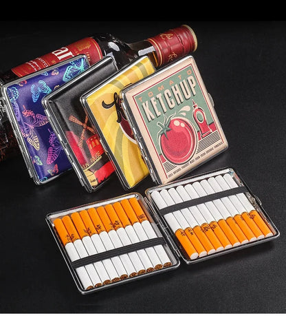 Fashion Cigarette Case 20 Pack Portable Leather Cigarette Holder Creative Personality Coarse Cigarette Storage Box Good Vibrations Adult Super Store