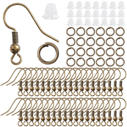 300Pcs Earrings Set Hypoallergenic Earring Hooks Jump Rings Clear Rubber Earring Backs For Jewelry Making Findings Accessories Good Vibrations