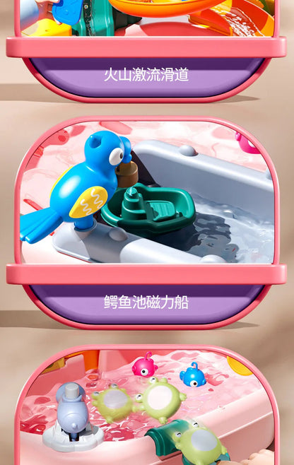 Children's kitchen toys electric fun water play water wash basin fishing dishwashing home role-playing baby early education toy Good Vibrations