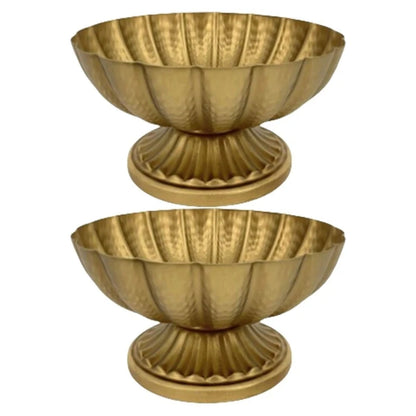 Vintage Iron Compote Bowl Vases for Wedding Centerpieces Small Set of 2 Good Vibrations