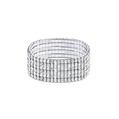 Bridal Jewelry Sets 1 set Rhinestone Alloy 1 Bracelet Earrings Necklace Women's Vintage Fashion Stylish Jewelry Set For Wedding Good Vibrations Adult Super Store