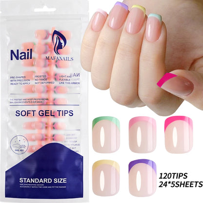 100pcs White Medium Square False Nails Full Cover Acrylic Artifical Fake Nail Tips Women Nail Decoration 10 Sizes Press On Nails Good Vibrations