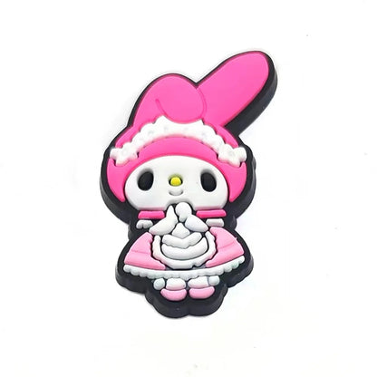 Sanrio Anime Hello kitty Kuromi Pochacco Shoe Charms for Clogs Bag Crocs Sneakers Shoe Decorations Bag Decors Good Vibrations