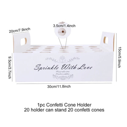 Wedding Tray Confetti Cone Stand Box Kraft Paper Tray Rustic Wedding Decoration Wedding Confetti Cones Cones Wedding Set supply Good Vibrations