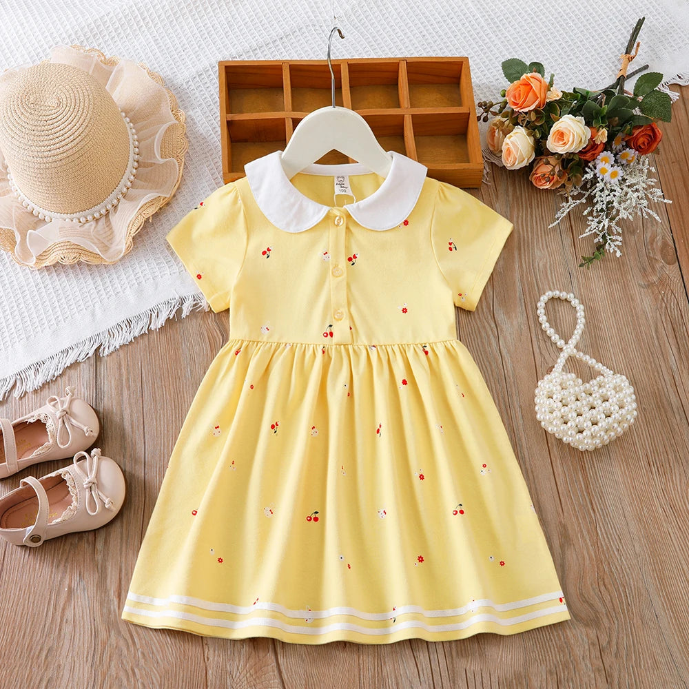 Girls Clothes 2025 New Summer Princess Dresses Short Sleeve Kids Dress Baby Dresses for Children Clothing 2-6Y Good Vibrations