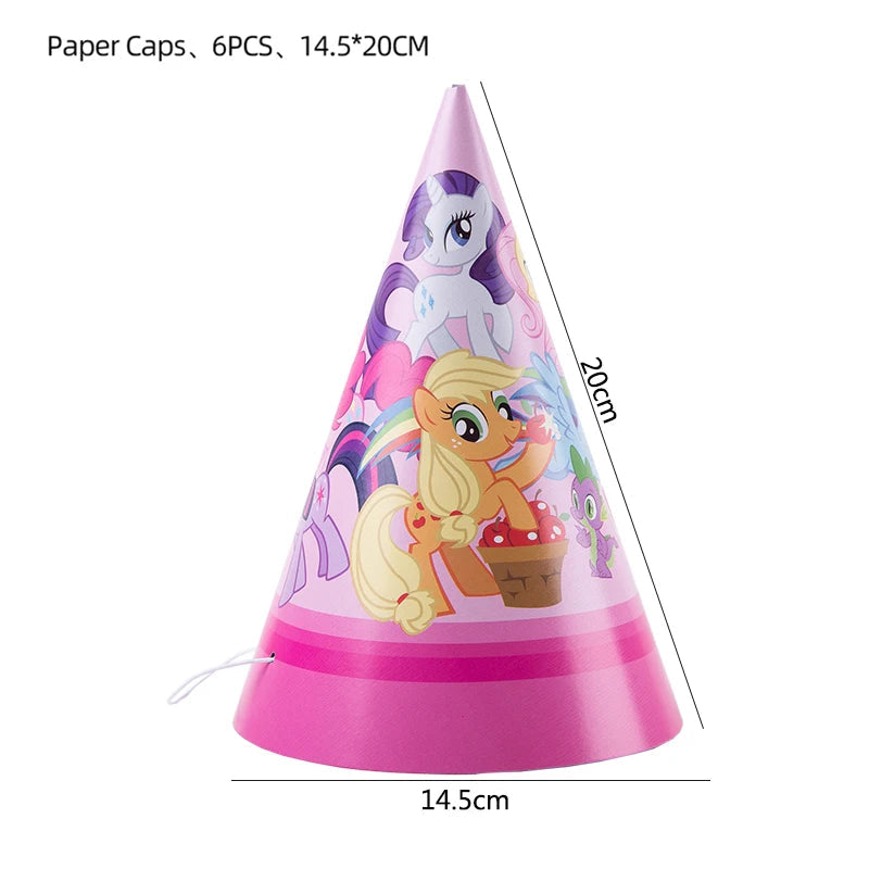My Little Pony themed children's birthday party supplies, girls' first birthday tablecloth, tableware, paper cups, flag-raising Good Vibrations