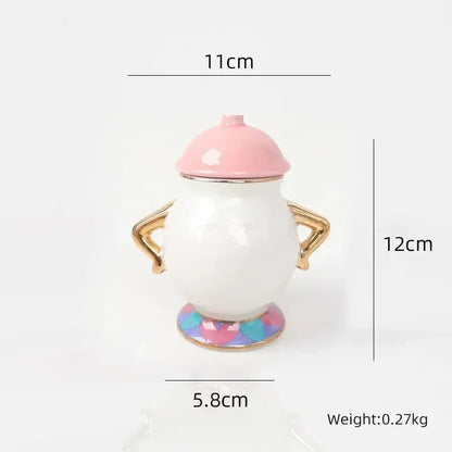 Disney Teapot Cute Cartoon Beauty And The Beast Coffee Pots Mug Mrs Potts Chip Cup Tea Cup Pots One Tea Set Droshipping Desk Gif Good Vibrations Adult Super Store
