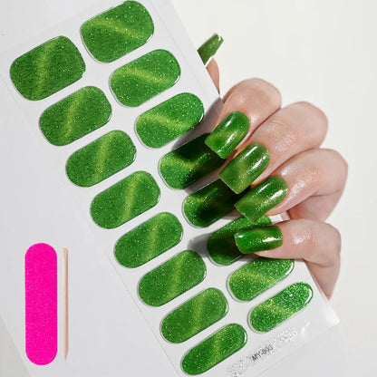 UV Semi-Cured Gel Nail Wraps Stickers Strips French Long Lasting Full Cover LED Gel Semi Cured Nail Sliders For Nail Extension & Good Vibrations