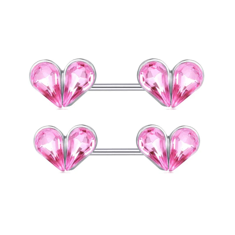 1 Pair Heart Barbell Nipple Ring Piercing Helix Piercing Sexy Nipple Jewelry High Quality Zircon Nipple Rings For Women Oreja Good Vibrations