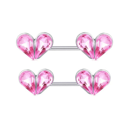 1 Pair Heart Barbell Nipple Ring Piercing Helix Piercing Sexy Nipple Jewelry High Quality Zircon Nipple Rings For Women Oreja Good Vibrations