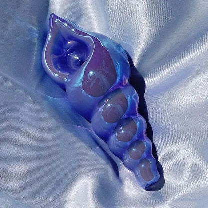 4.3" Seashell Design Magic Handmade Borosilicate Glass Good Vibrations