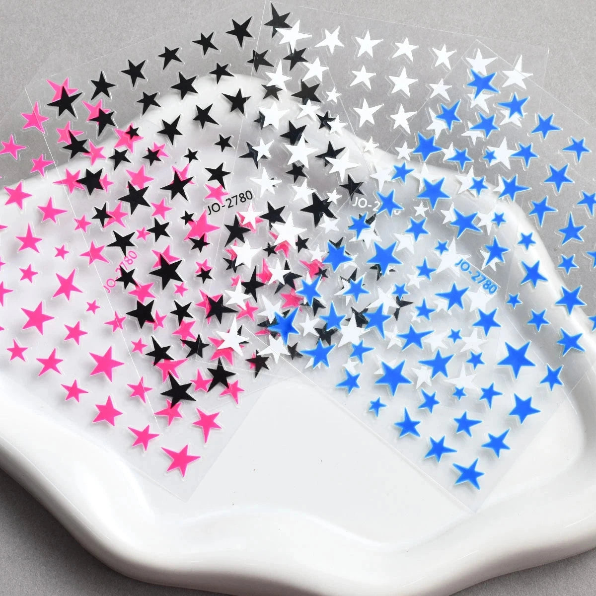 3/6/12 Sheets Star Nail Stickers Set – Neon Laser Color Self-Adhesive Decals DIY Gel Acrylic Nail Art Decoration Good Vibrations