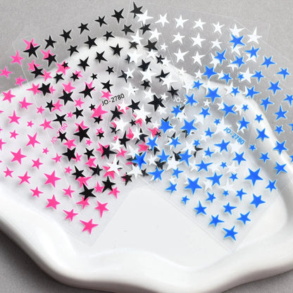 3/6/12 Sheets Star Nail Stickers Set – Neon Laser Color Self-Adhesive Decals DIY Gel Acrylic Nail Art Decoration Good Vibrations