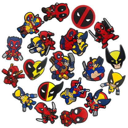 Hot 19pcs/set Deadpool & Wolverine Shoe Charms for Croc DIY Shoe Decorations Accessories Decorations Sandal Decorate Kids Gifts Good Vibrations