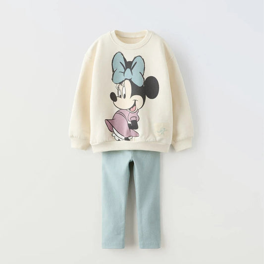 0-6Year Girls Long Sleeve Two Piece Set Autumn Costume Cartoon Round Neck Tops+Pants New Style Casual Loose Outfits For Kids Good Vibrations