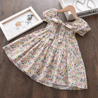 Bear Leader Rose Pink Plaid Bow Dress Elegant Lolita Child Big Girls Midi Dress Children Dresses Teens Party Princess Sundress Good Vibrations