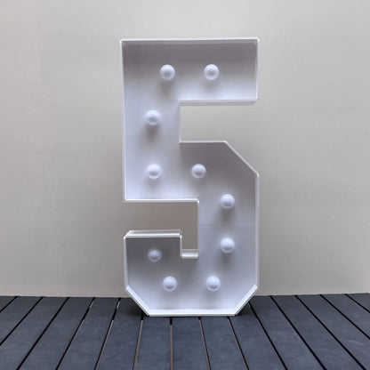 1Pc 73cm/28.7inch Light Up Digital Marquee Frame White Lights KT Board Number 0-9 Plug-in KT Board With Bracket Party Decorative Good Vibrations