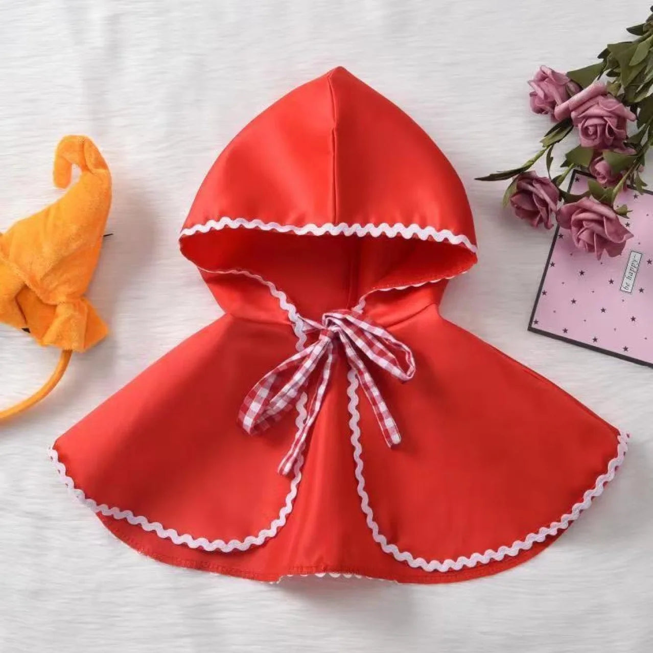 Cute Toddler Little Red Riding Hood Costume with Cape Halloween Princess Dress Up Outfit Toddler Girl Clothes Good Vibrations