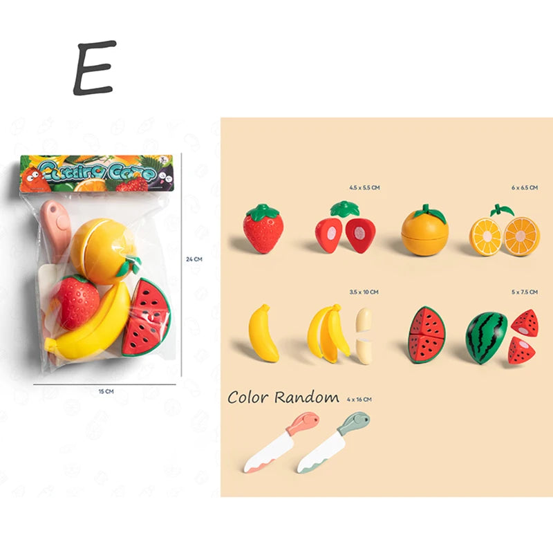 Children Pretend Play Cooking Toys Simulation Food Fruit Vegetable Kitchen Toys Montessori Educational Interactive Toy For Girls Good Vibrations