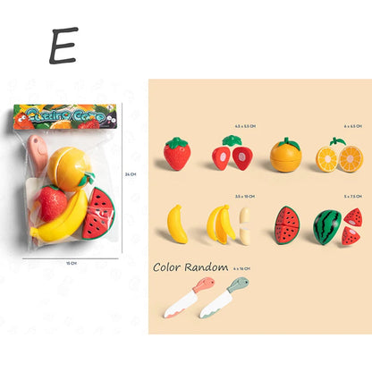Children Pretend Play Cooking Toys Simulation Food Fruit Vegetable Kitchen Toys Montessori Educational Interactive Toy For Girls Good Vibrations