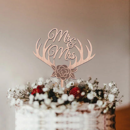 1Pcs Hollow Letter Love Just Married Mr&Mrs Cake Topper Bride and Groom Wooden Wedding Cake Topper For Wedding Party Supplies Good Vibrations