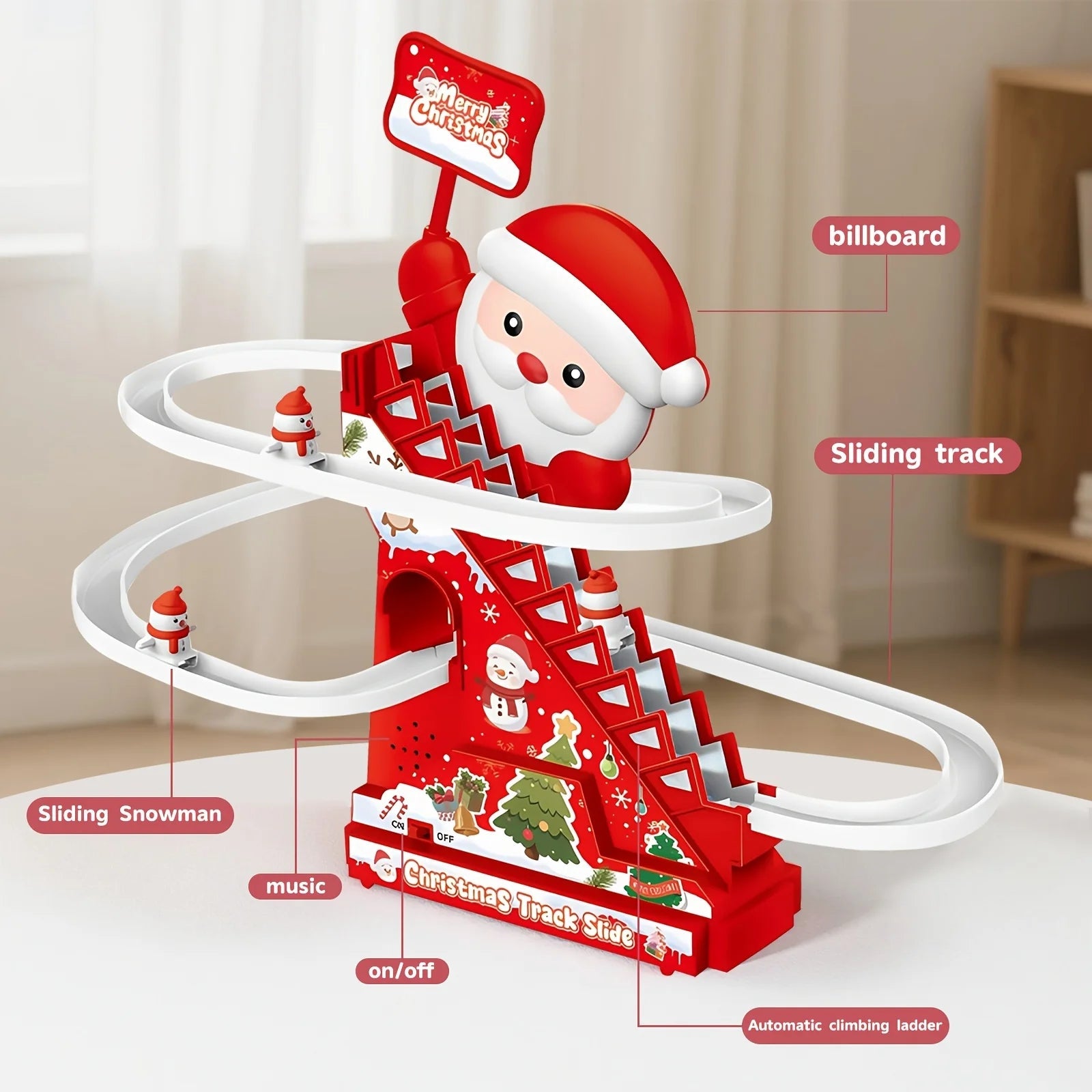 Stairs, slides, Santa Claus toys, Christmas decorations, the best gift for children during Christmas Good Vibrations