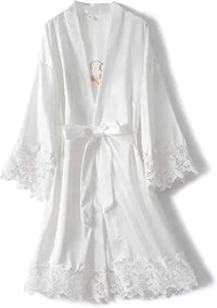 Bridesmaid Robes Rose Gold Bride Robe Wedding Bridesmaid Gift Satin Lace Robe Bridal Dressing Gown Bachelorette Party Pajamas Good Vibrations