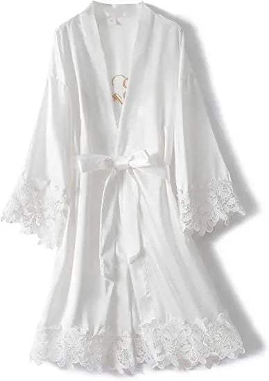 Bridesmaid Robes Rose Gold Bride Robe Wedding Bridesmaid Gift Satin Lace Robe Bridal Dressing Gown Bachelorette Party Pajamas Good Vibrations