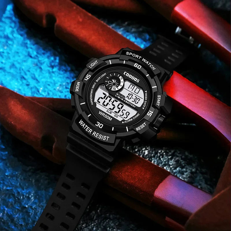 Fashion Sport LED Electronic Watches For Men Luxury Waterproof Luminous Military Watch Man Multifunction Colorful Digital Clock Good Vibrations