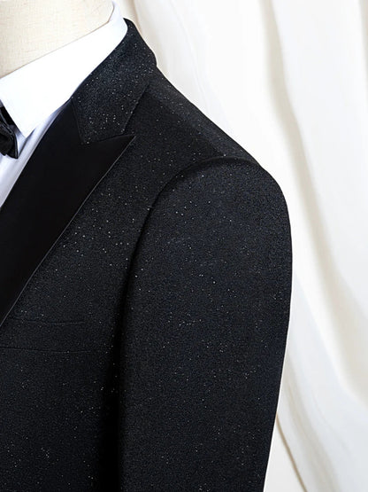 Luxury man suits high quality 3 pieces littering rhinestone embellishment Wedding Dress Shining flash diamond Tuxedo Dinner Suit Good Vibrations