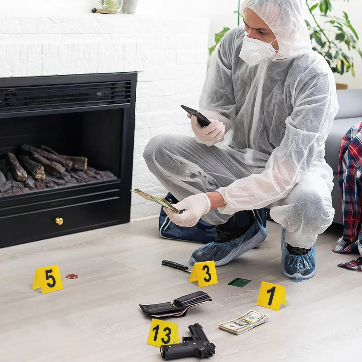 10Pcs Double Sided Acrylic Crime Scene Markers 1-10 Table Numbers for Restaurant Wedding Banquet Detective Game Party Decoration Good Vibrations