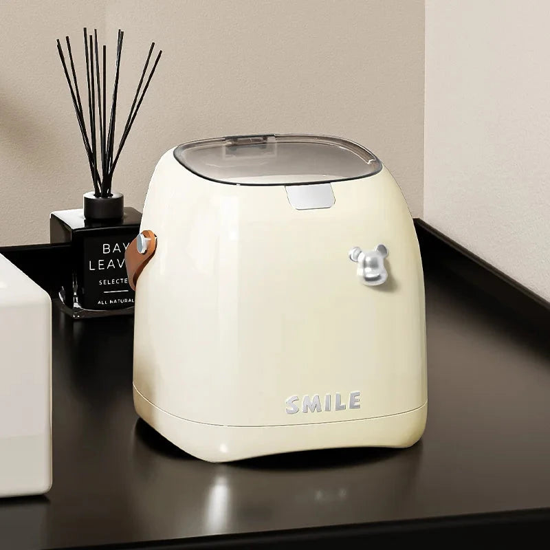 Beishan 2L Luxury Desktop Trash Can, Small Paper Basket With Handle, Suitable For Offices, Bedrooms, Living Rooms, Etc Good Vibrations Adult Super Store