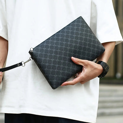 Pu Fashion Men's Clutch Bag Business Large Wallet Wrist Bag Large Coin Purse Storage Bag Good Vibrations
