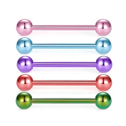5PCS Acrylic Tongue Piercing Barbell Set Stainless Steel Glitter Tongue Rings Lot 14G Nipple Piercing Bar Bulk Piercing Langue Good Vibrations Adult Super Store