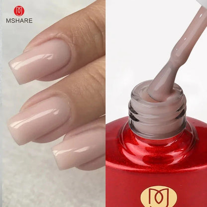 MSHARE Blush Pink Shade Color Rubber Base Gel Polish Nail Camouflage Nails Gel 10ml Good Vibrations