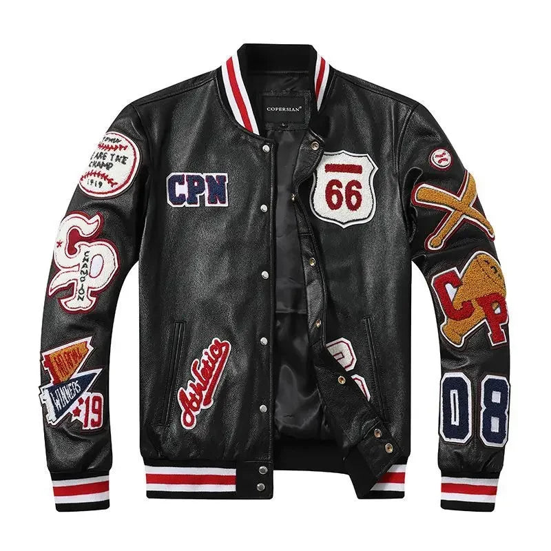 Street Popular Letter Flocking Embroidered Jacket And Coat Men 2023 New Y2K Harajuku Hip Hop Spliced Motorcycle Baseball Uniform Good Vibrations
