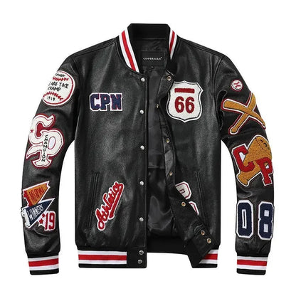 Street Popular Letter Flocking Embroidered Jacket And Coat Men 2023 New Y2K Harajuku Hip Hop Spliced Motorcycle Baseball Uniform Good Vibrations