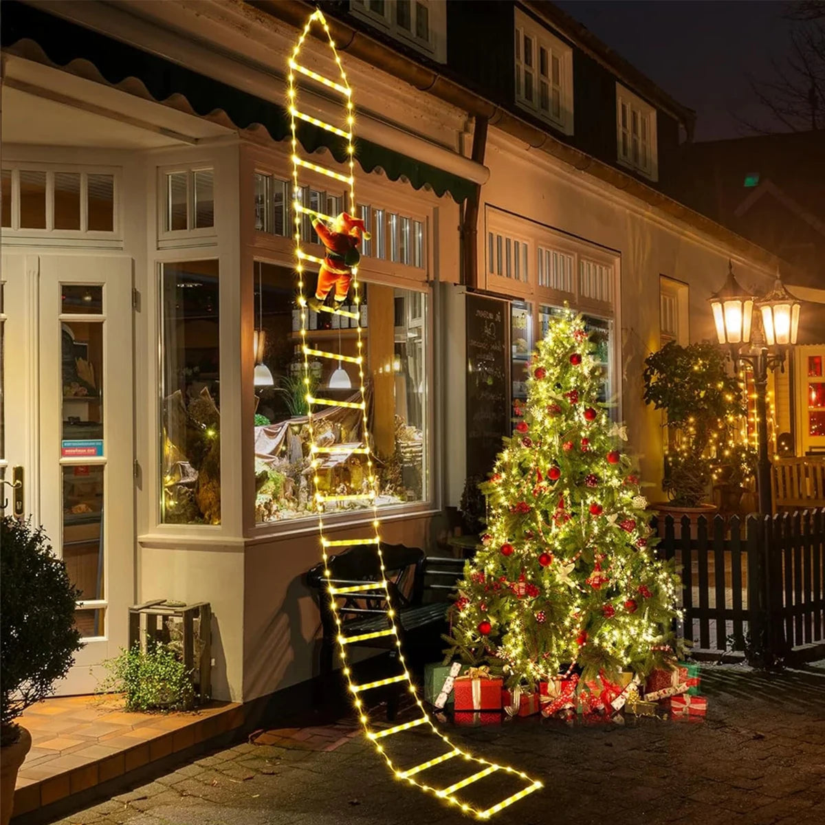 3M Santa Claus Climbing Ladder Outdoor Christmas Decoration Home Garden Cristmas Tree Ornement New Year Gift Xmas Tree Decor Good Vibrations