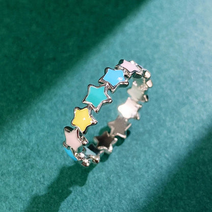 2026 Aesthetic Enamel Flower Finger Ring for Women Wedding Party New 2026  Silver Color Luxury Cubic Zirconia Jewelry Gift Good Vibrations
