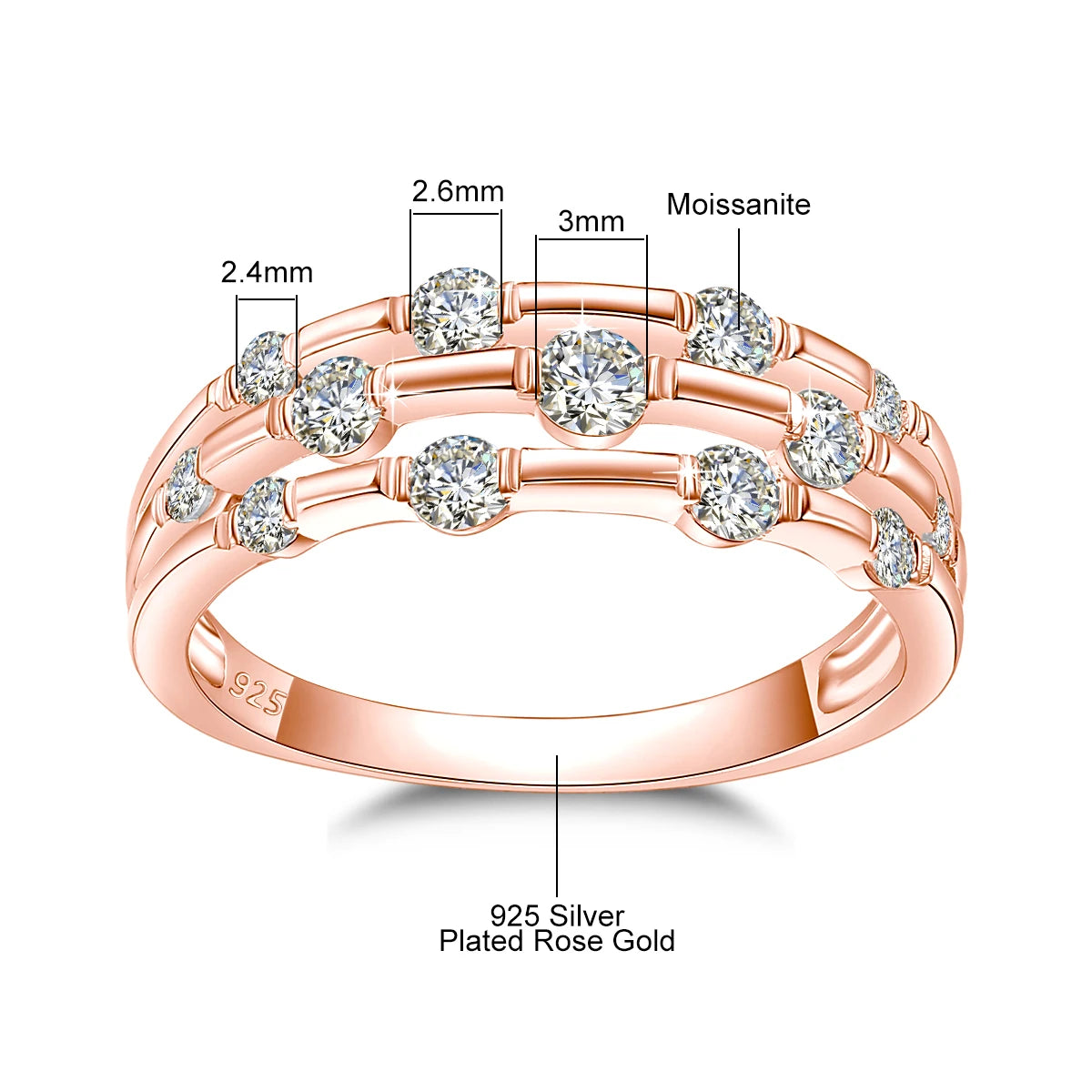 Szjinao Brand Trendy  Moissanite Ring Eternity Wedding Band Solid 925 Silver Rings For Women Jewelry Engagement Gift Dropship Good Vibrations