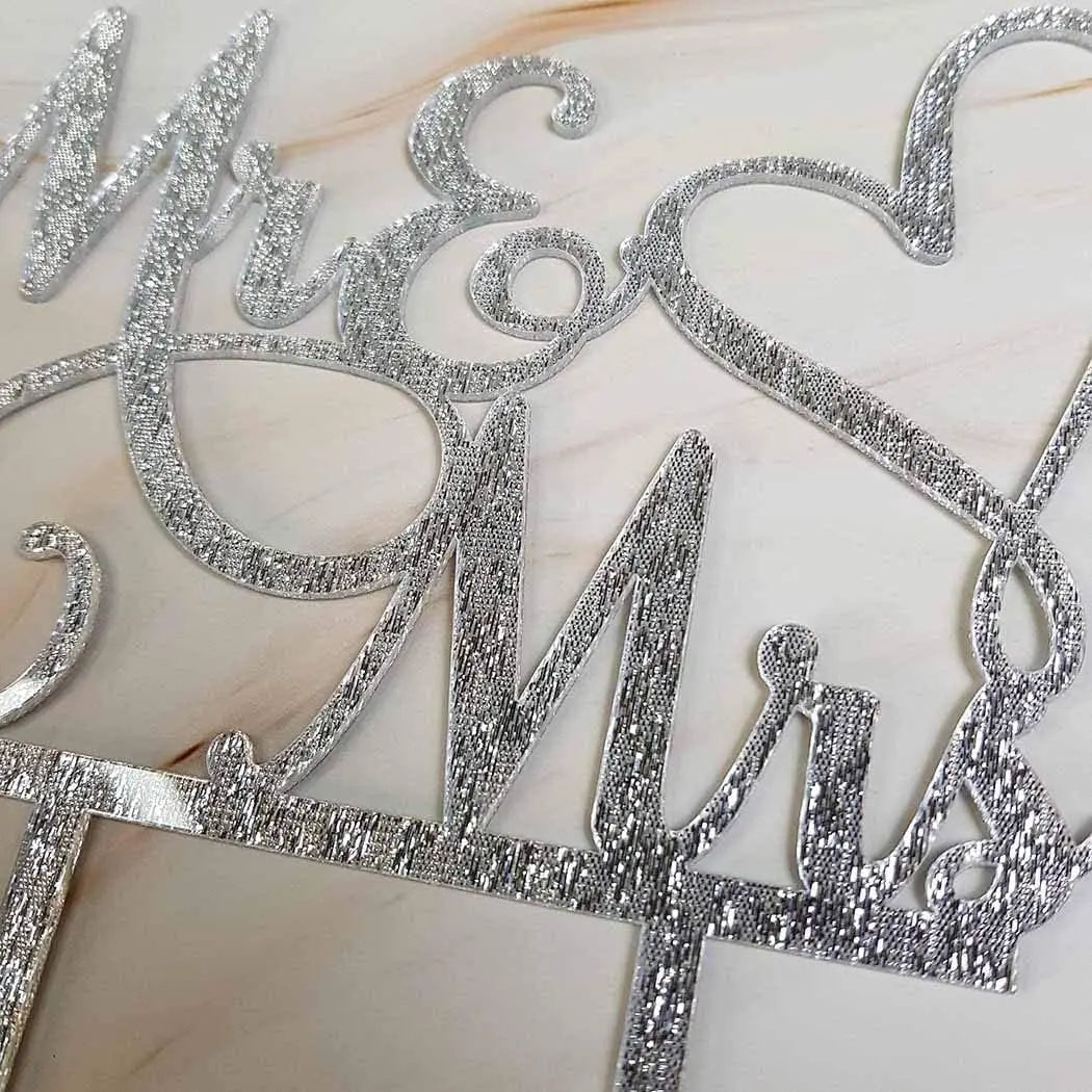 Mr and Mrs Cake Topper, Bride and Groom Sign Wedding/Engagement Cake Toppers Decoration Good Vibrations
