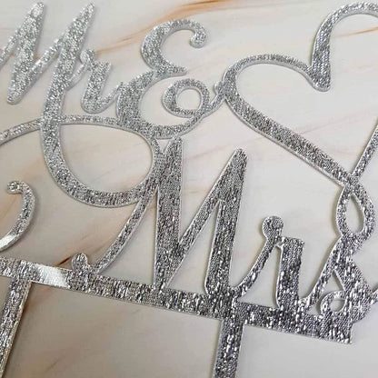 Mr and Mrs Cake Topper, Bride and Groom Sign Wedding/Engagement Cake Toppers Decoration Good Vibrations