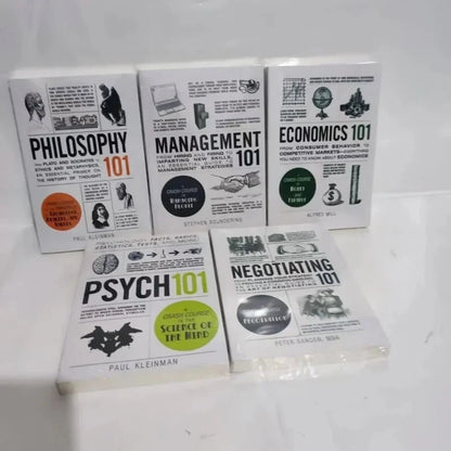 5 Books Set 101 Series Book for Philosophy, Management,Economics,Negotiating,PSYCH Books Paperback in English Books Good Vibrations