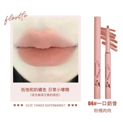 FLORTTE Lip Liner Pencil Matte Lipstick Long Lasting,Smooth Application Mechanical Lip Liners Pencil Good Vibrations