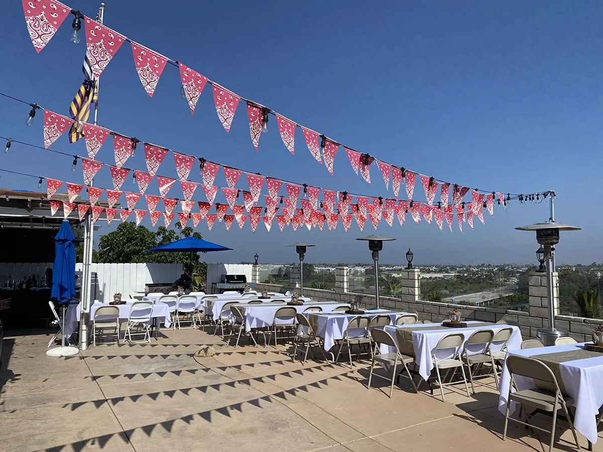 Western Cowboy Party Decorations 3 m Bandana Pennant Banner Wild West Decor Western Cowboy Themed Country Party Decor Supplies Good Vibrations