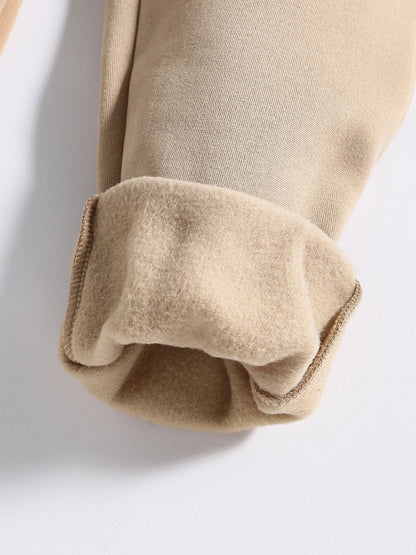 Children's Clothing (Spring and Autumn) Fashion Trend Girls' Set - Khaki Round Neck Long Sleeve+Sports and Leisure Pants 2-piece Good Vibrations