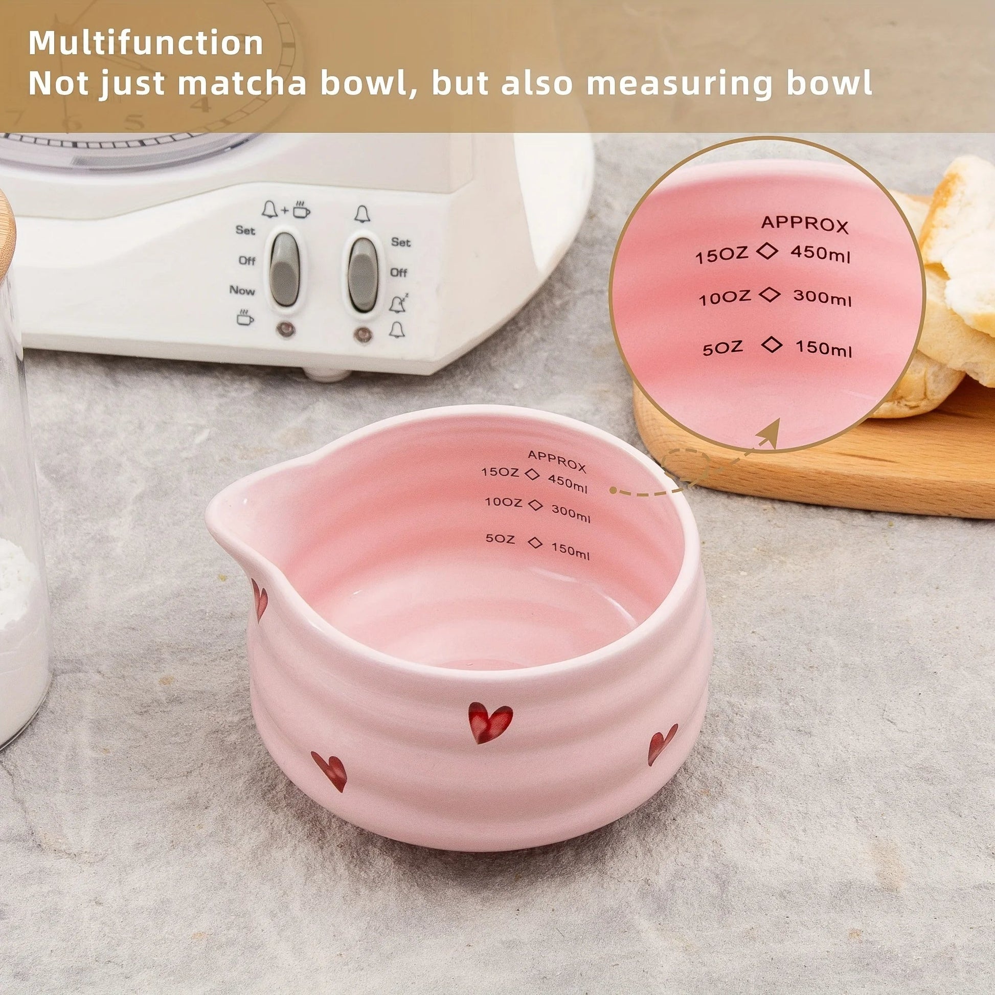 5pcs gift box set of matcha mixer (including gift card), pink heart-shaped Japanese matcha set, birthday and Thanksgiving gifts Good Vibrations